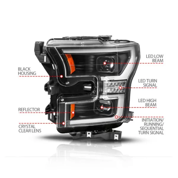 Anzo USA - 111630A FORD F-150 15-17 FULL LED PROJECTOR PLANK STYLE HEADLIGHTS – Image 2