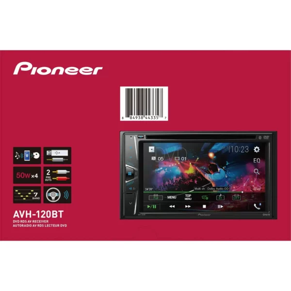 Pioneer AVH-120BT Double Din 6.2_ Touchscreen Bluetooth Car Stereo, Android Compatible (New) – Image 2