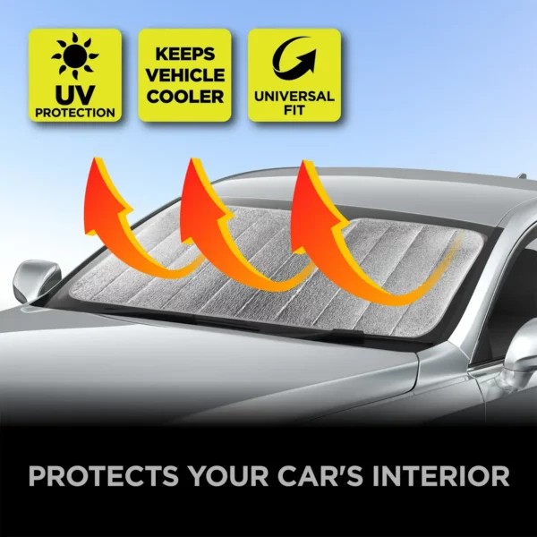 Auto Drive Lightweight Silver Accordion Sunshade 1 Pack – Image 2