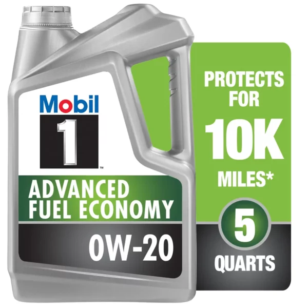 Mobil 1 Advanced Fuel Economy Full Synthetic Motor Oil 0W-20, 5 Quart – Image 4