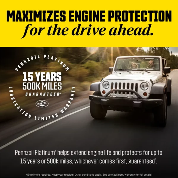 Pennzoil Platinum Full Synthetic 0W-20 Motor Oil, 5 Quart – Image 4