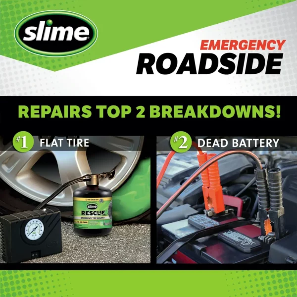 Slime Emergency Roadside Kit with Tire Inflator, Jumper Cables and Tire Sealant – Image 3